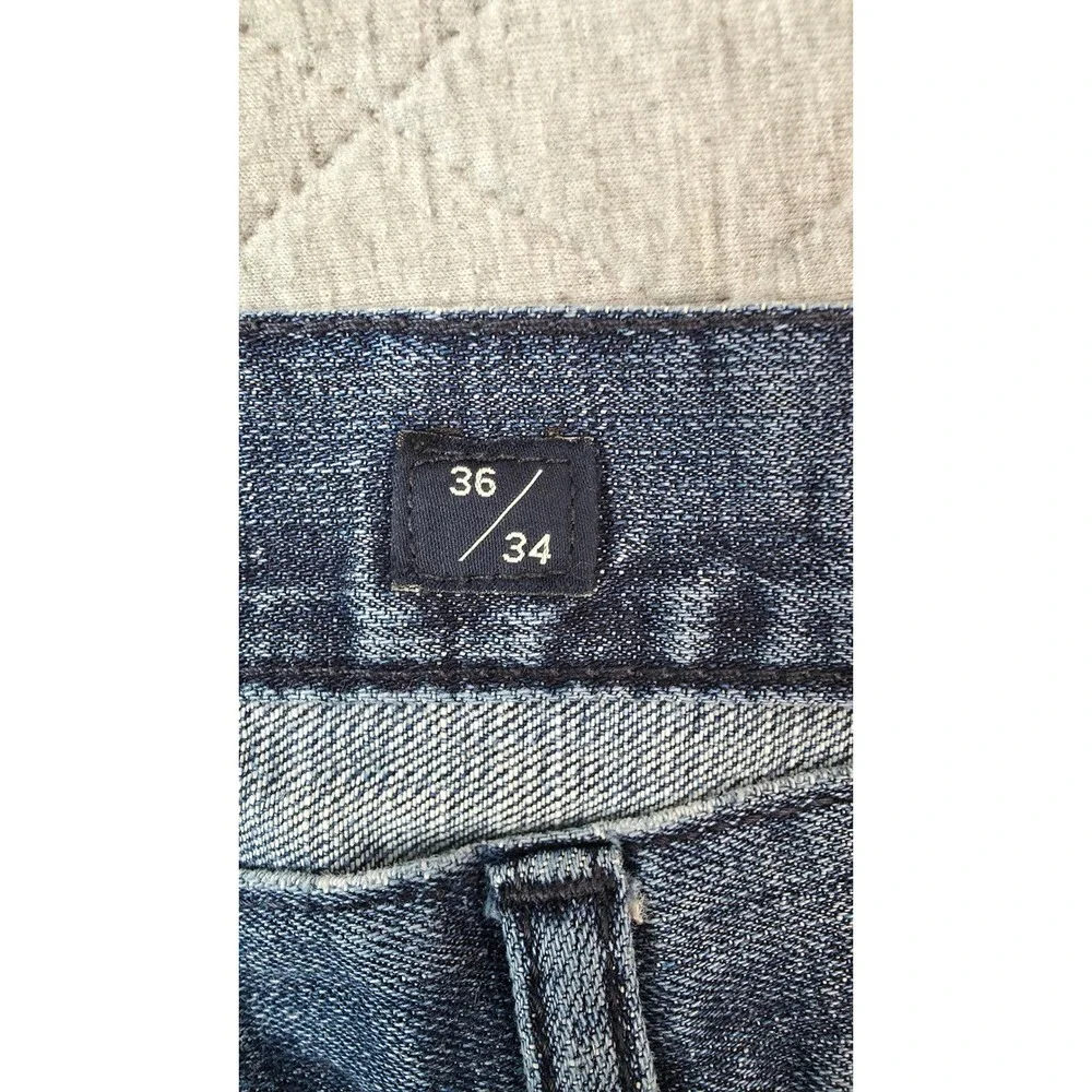 Lucky Brand 221 Straight Jeans Mens 36 Blue Distressed Denim